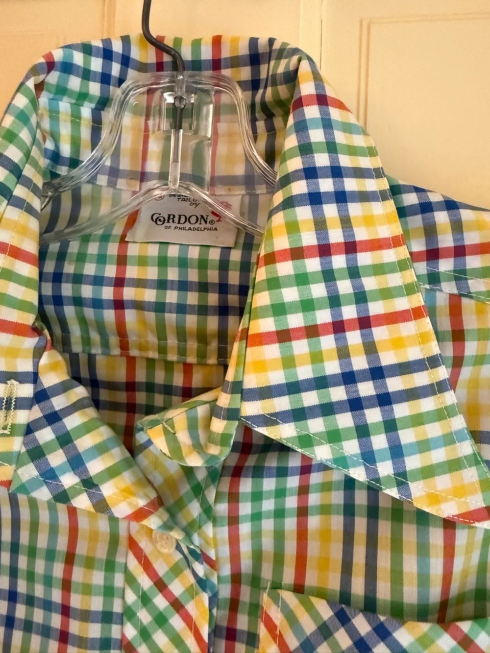 Colorful Multi-Check Button-Down Shirt Dress - Picture 3 of 5
